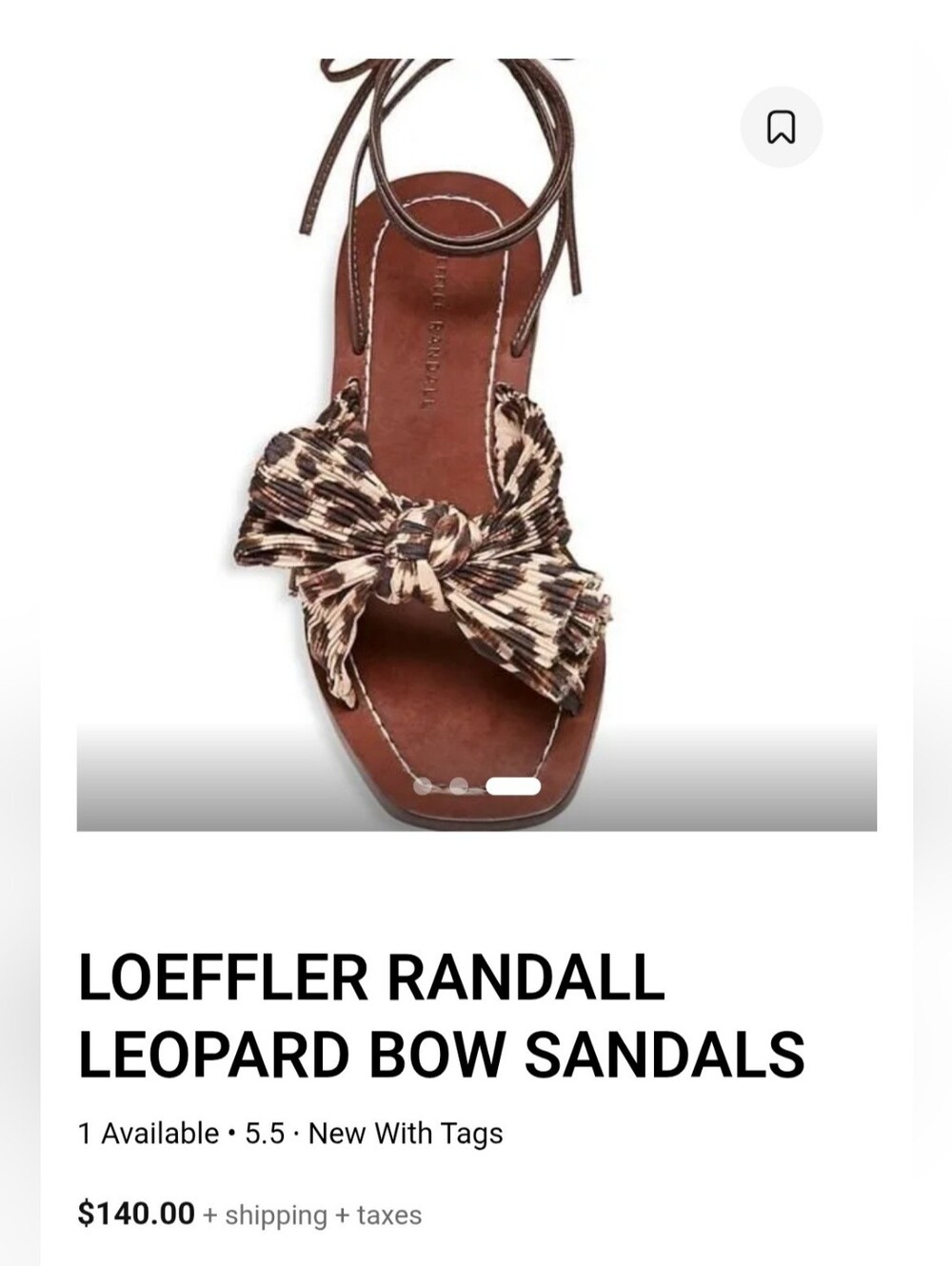 Loeffler Randall Brown Leather Sandals with Leopard Bow